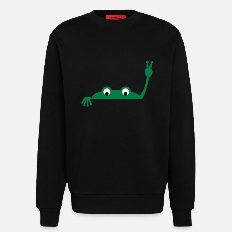 Frog face - Sweatshirt - made by SPREAD  - SOLID BLACK