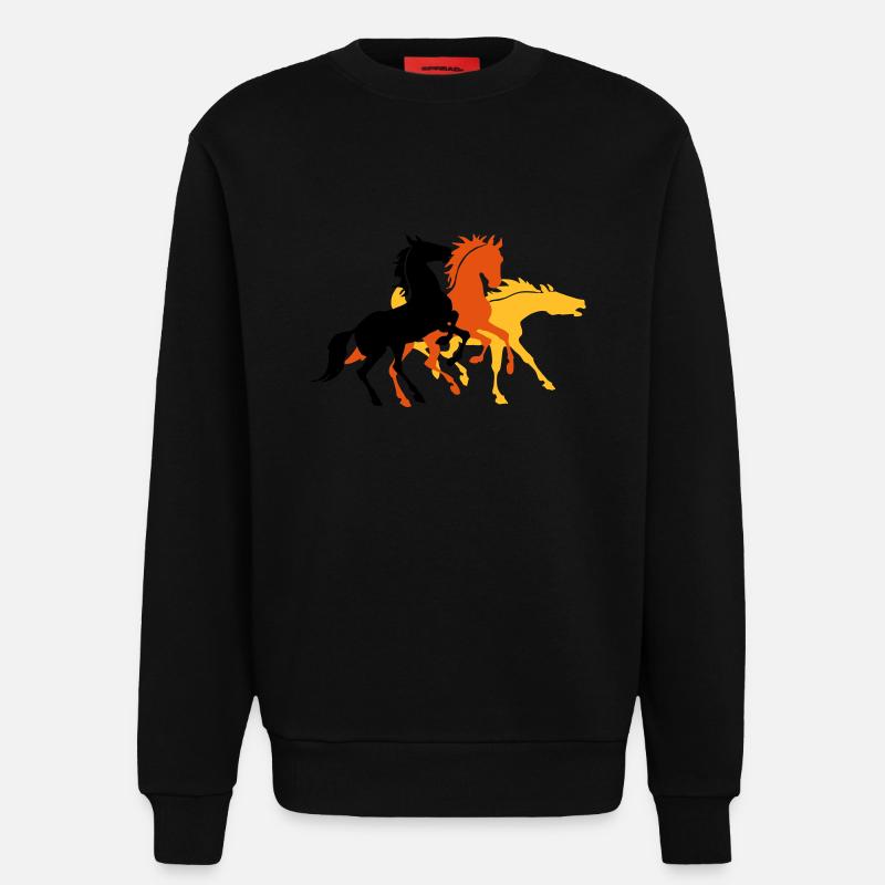Drei Pferde - Sweatshirt - made by SPREAD  - SOLID BLACK