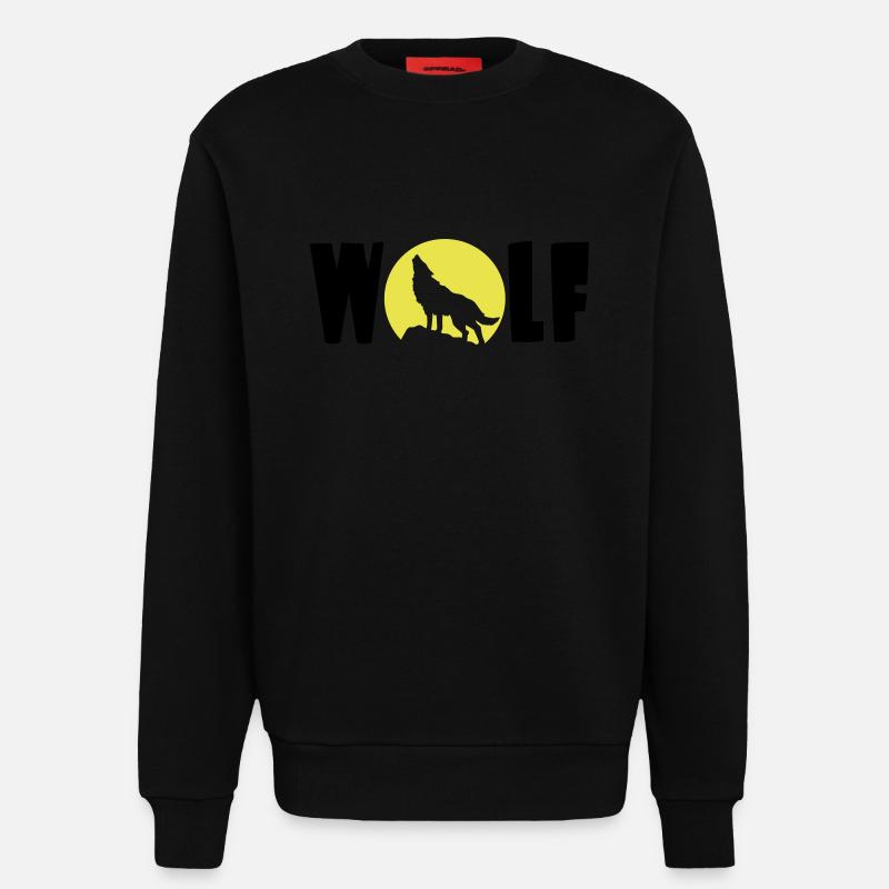 Wolf Mond - Sweatshirt - made by SPREAD  - SOLID BLACK