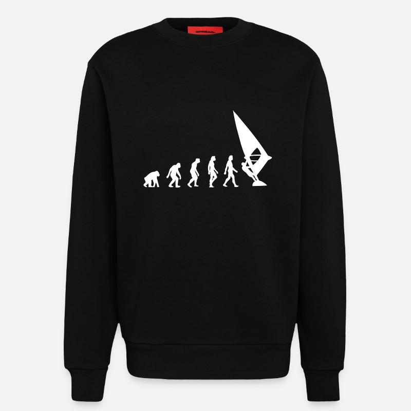 Die Evolution von Windsurfen - Sweatshirt - made by SPREAD  - SOLID BLACK