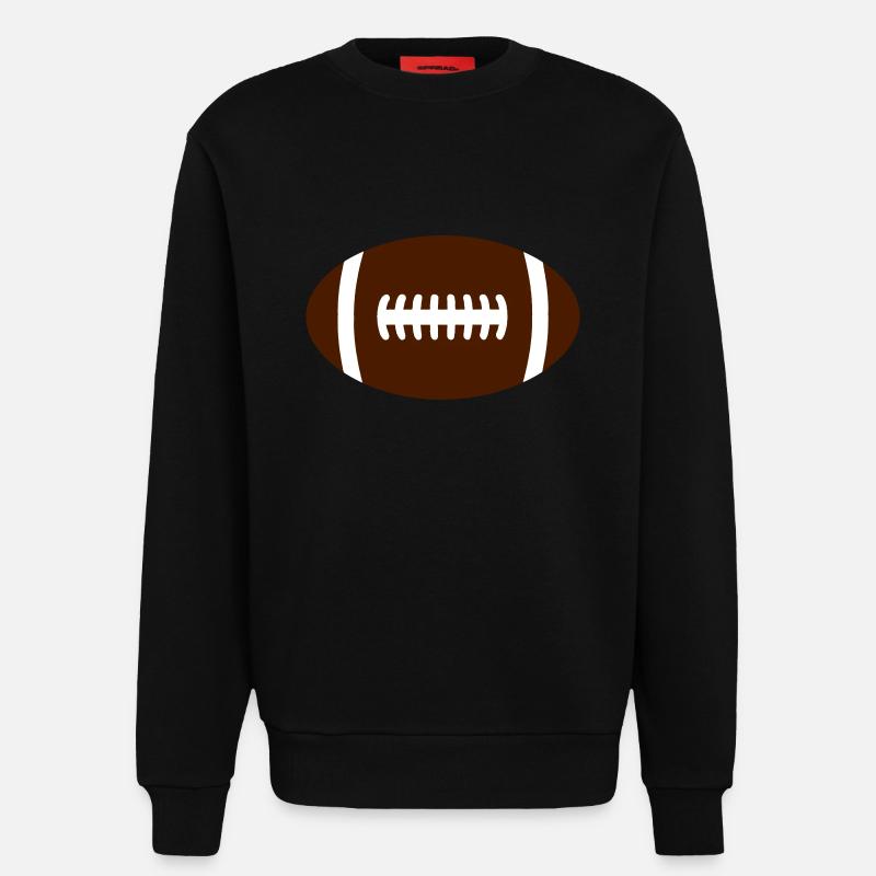 Ballon de Rugby - Sweat bio décontracté fabriqué en UE - SOLID BLACK