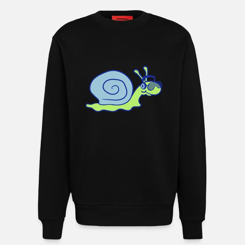 Cool DJ Escargot Mignon Shell - Sweat bio décontracté fabriqué en UE - SOLID BLACK