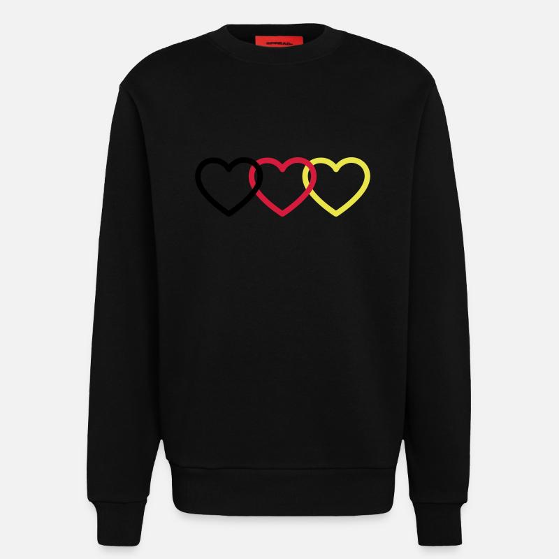 Deutschland Herzen - Sweatshirt - made by SPREAD  - SOLID BLACK