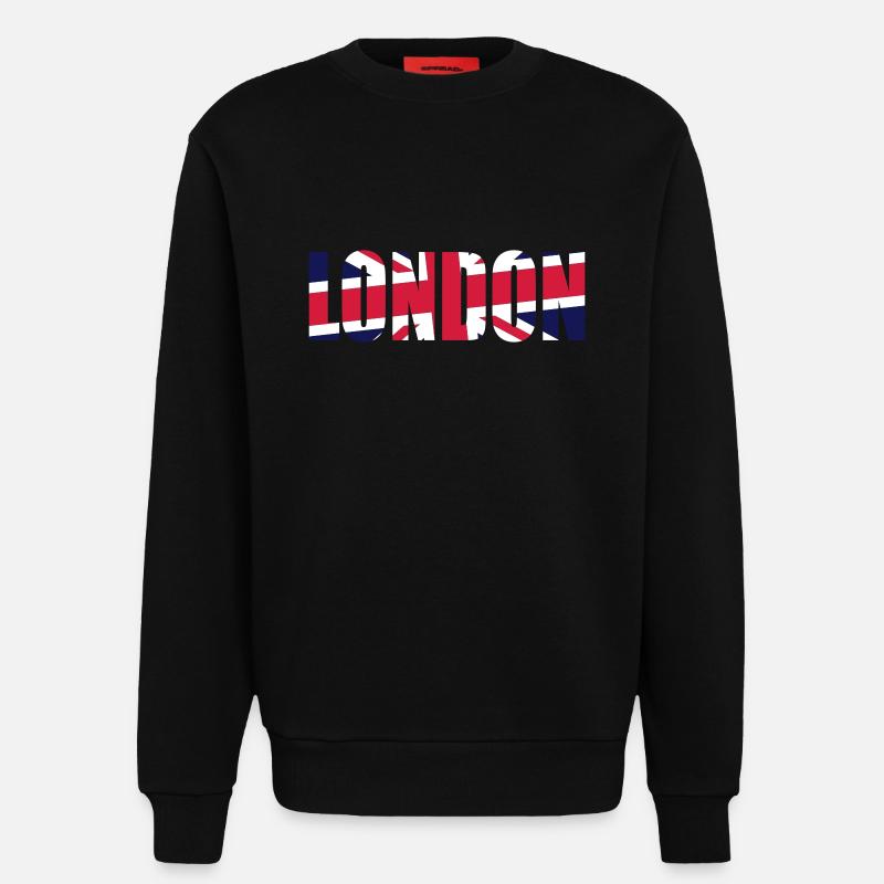 London Union Jack - Sweatshirt - made by SPREAD  - SOLID BLACK