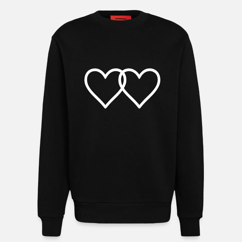 Symbole d’amour des cœurs - Sweat bio décontracté fabriqué en UE - SOLID BLACK