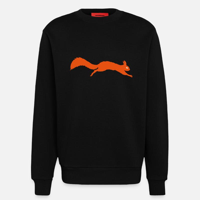 Eichhörnchen springt - Sweatshirt - made by SPREAD  - SOLID BLACK
