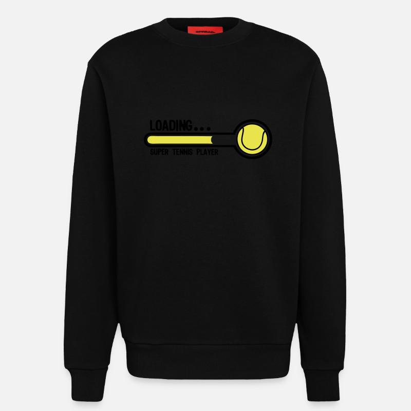 tennis loading super player1 - Sweatshirt - made by SPREAD - SOLID BLACK