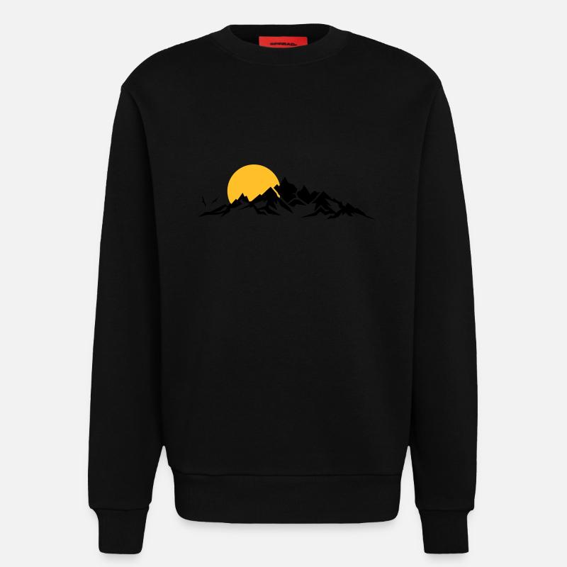 Landschaft - Berge Sonne - Sweatshirt - made by SPREAD  - SOLID BLACK
