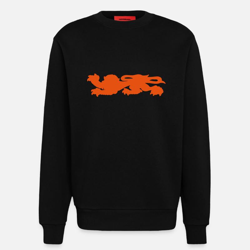 normandie silhouette de lion couché - Sweat bio décontracté fabriqué en UE - SOLID BLACK