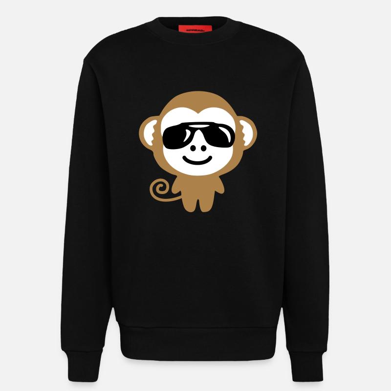 monkey suglasses Affe mit Sonnenbrille - Sweatshirt - made by SPREAD  - SOLID BLACK