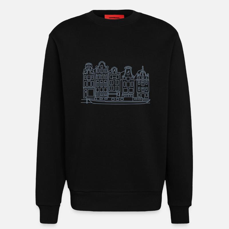 Amsterdam Grachtenhäuser - Sweatshirt - made by SPREAD  - SOLID BLACK