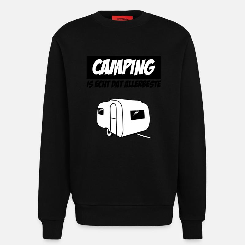 Camping Is Echt Dat Allerbeste - Sweatshirt - made by SPREAD  - SOLID BLACK