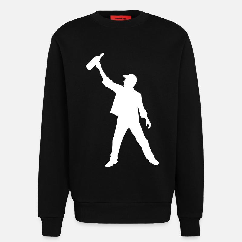 Boisson Soirée Silhouette - Sweat bio décontracté fabriqué en UE - SOLID BLACK