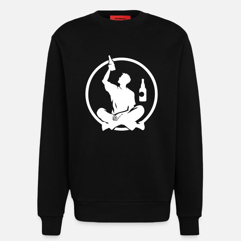 Silhouette Mann Mit Bier - Sweatshirt - made by SPREAD - SOLID BLACK