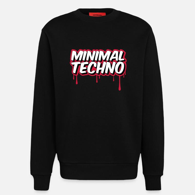 MINIMAL TECHNO - Sweat bio décontracté fabriqué en UE - SOLID BLACK