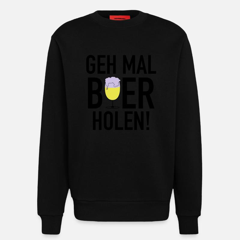 Bier holen 3c - Sweatshirt - made by SPREAD  - SOLID BLACK