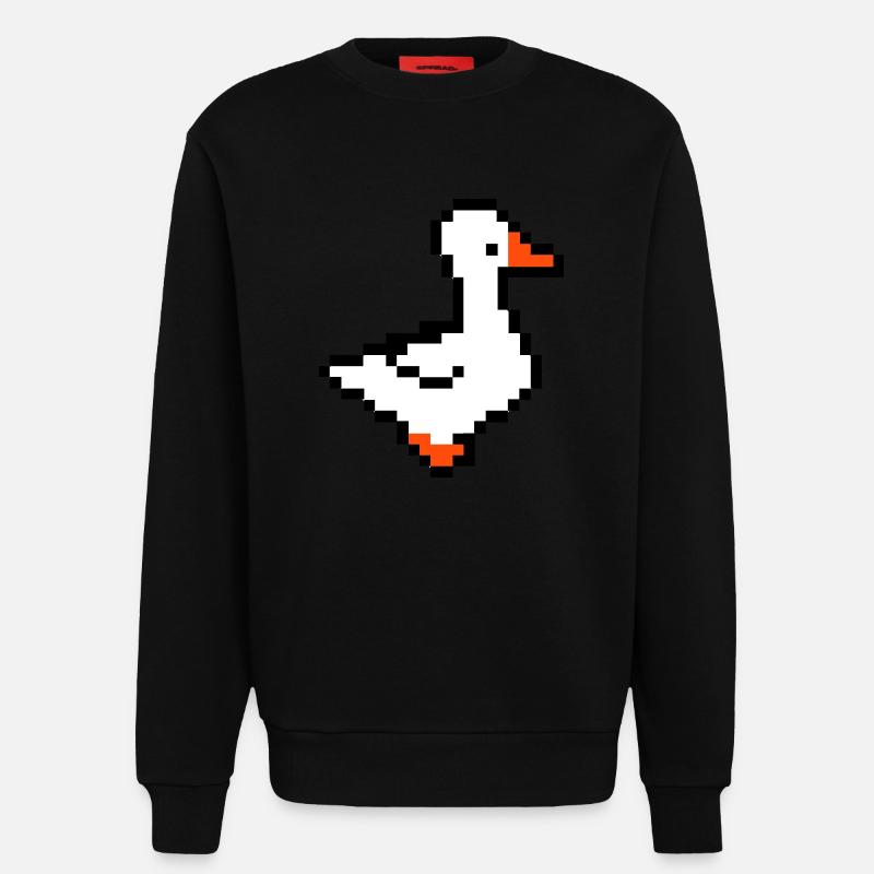 pixel ente - Sweatshirt - made by SPREAD  - SOLID BLACK