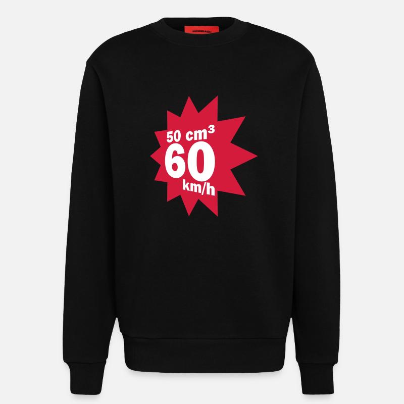 50 cc, 60 kmh - Sweat bio décontracté fabriqué en UE - SOLID BLACK