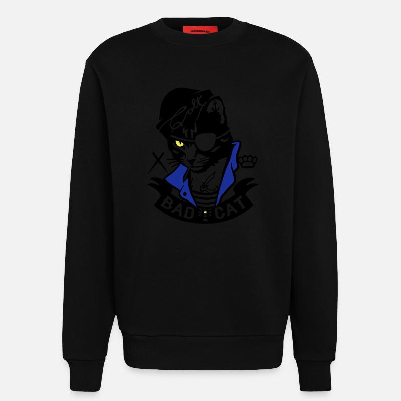 Bad Cat - SailorCat - Sweat bio décontracté fabriqué en UE - SOLID BLACK