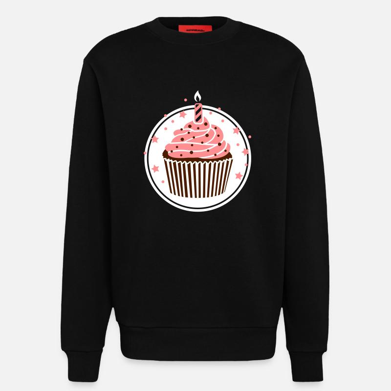 Muffin mit Kerze - Sweatshirt - made by SPREAD  - SOLID BLACK