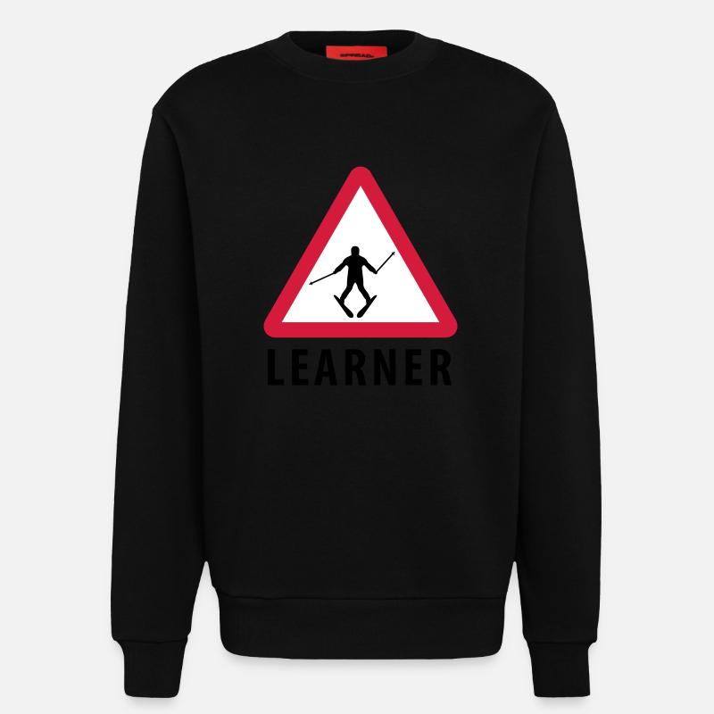 Ski Learner - Sweatshirt - made by SPREAD  - SOLID BLACK