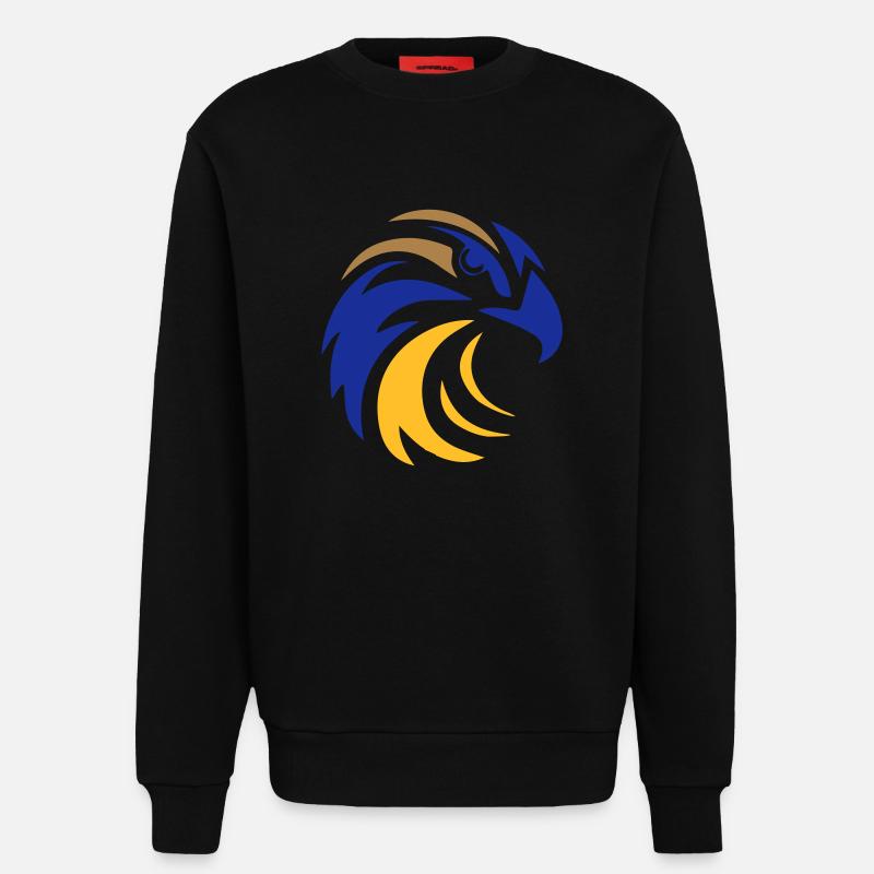 Eagle head Eagle - Sweatshirt - made by SPREAD  - SOLID BLACK