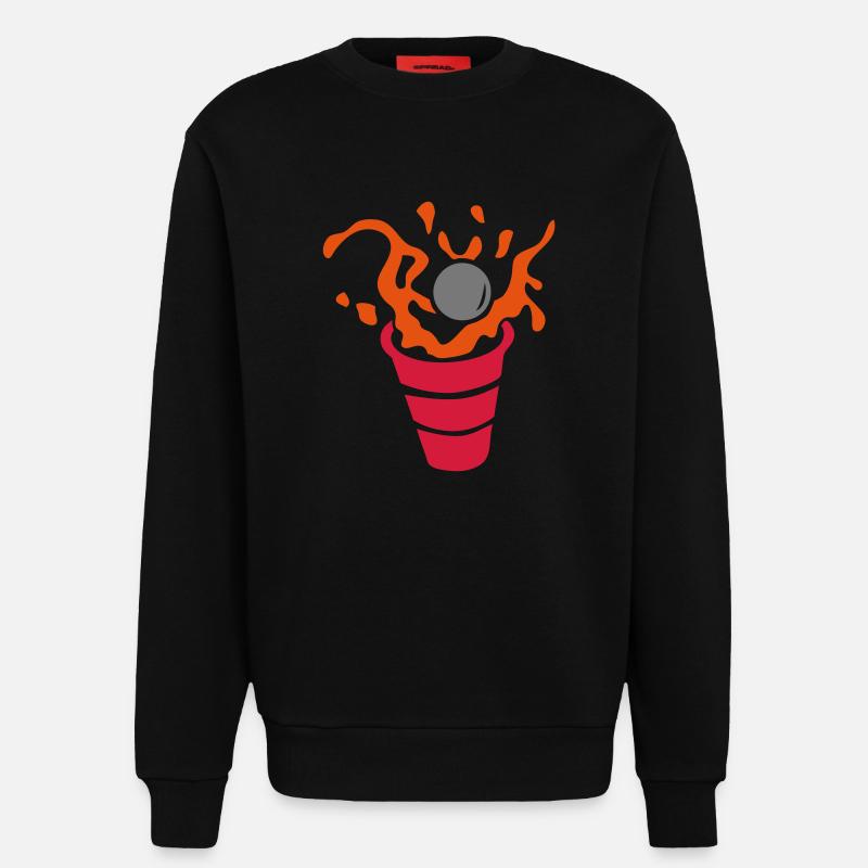 Bier-Pong-Glas eclaboussure1 - Sweatshirt - made by SPREAD  - SOLID BLACK