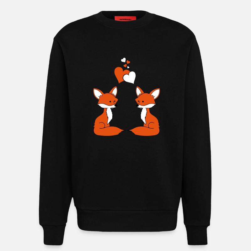 fuechse_in_love_02 - Sweatshirt - made by SPREAD - SOLID BLACK
