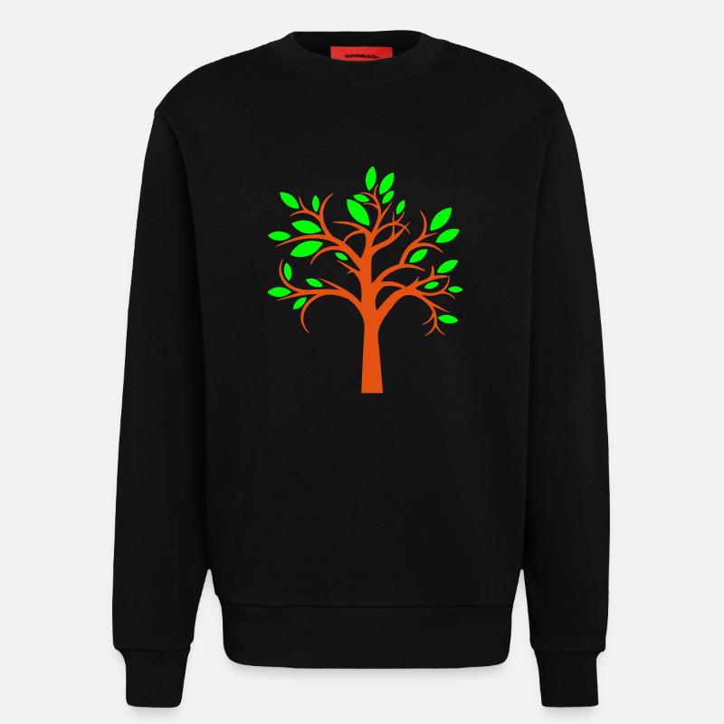 Tree Beautiful Leaves Nature Forest Tree Silhouette - Sweatshirt - made by SPREAD  - SOLID BLACK