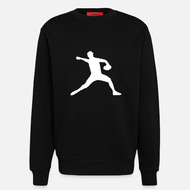 Baseball Batting Ball Pitcher Gift - Sweatshirt - made by SPREAD - SOLID BLACK