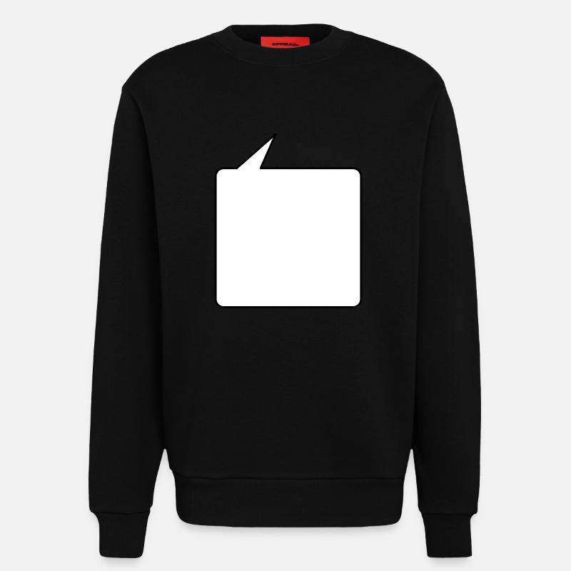 Sprechblase eckig mittel 2c - Sweat bio décontracté fabriqué en UE - SOLID BLACK