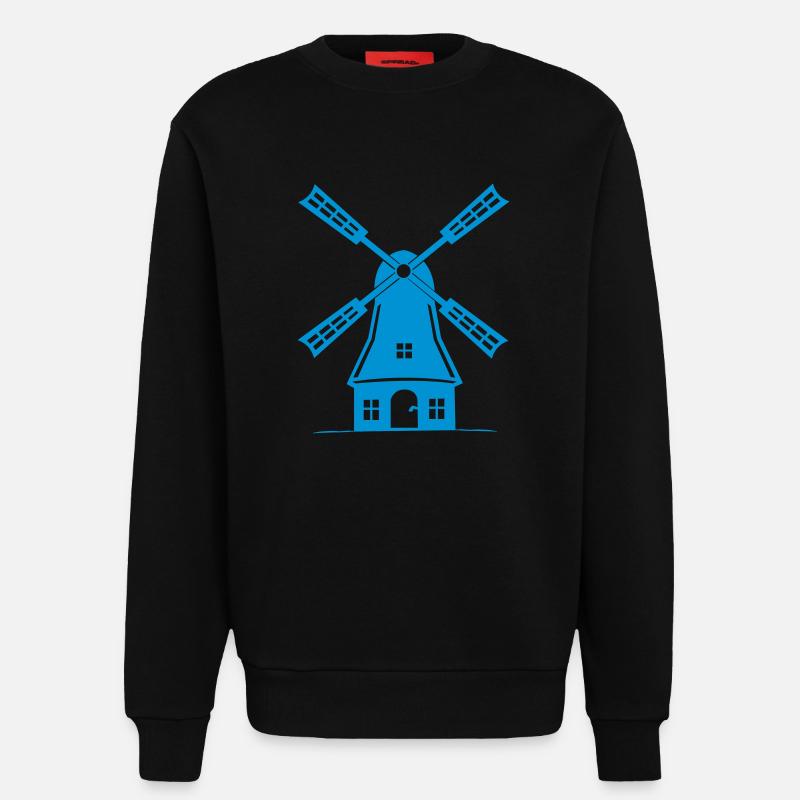 windmühle mühle - Sweatshirt - made by SPREAD  - SOLID BLACK
