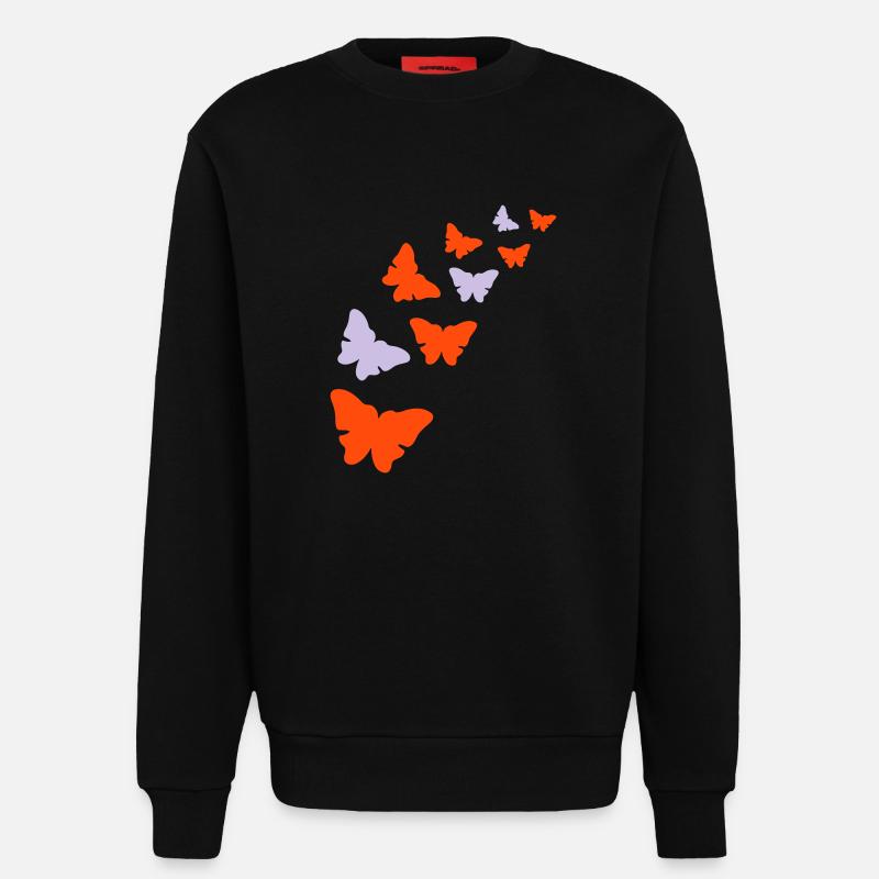 Butterfly, butterflies - Sweatshirt - made by SPREAD - SOLID BLACK