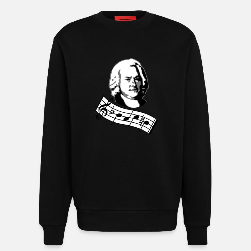 bach noten 3col vers2 - Sweatshirt - made by SPREAD  - SOLID BLACK