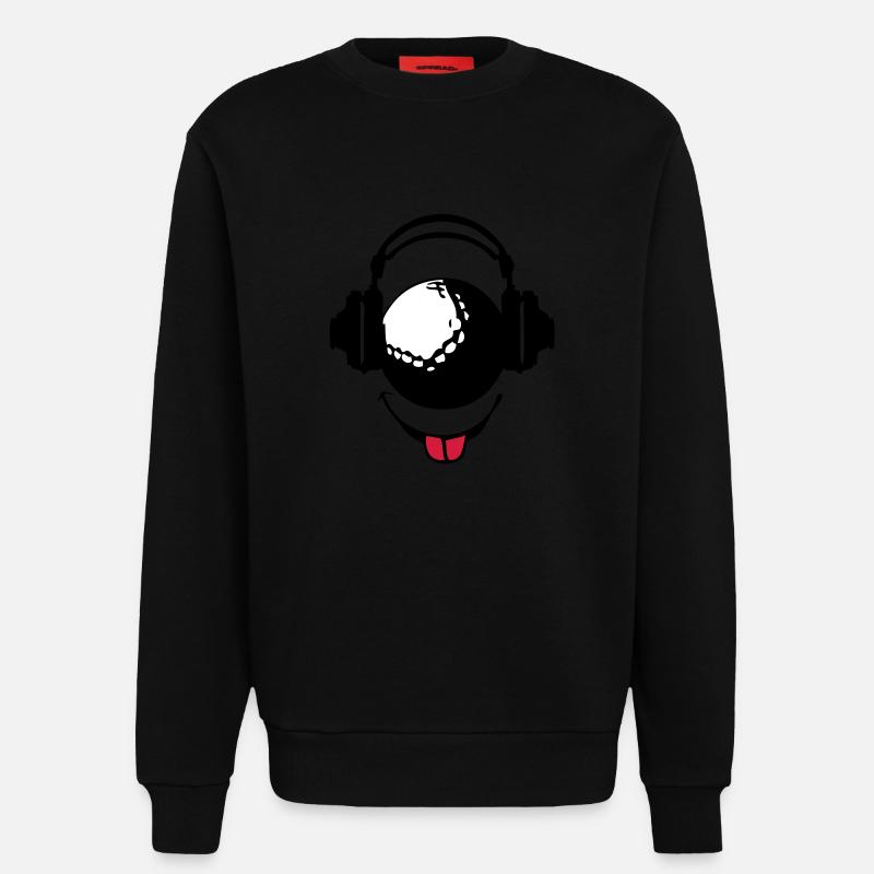 Kopfhörer Kopfhörer dj Golf smiley1 - Sweatshirt - made by SPREAD - SOLID BLACK