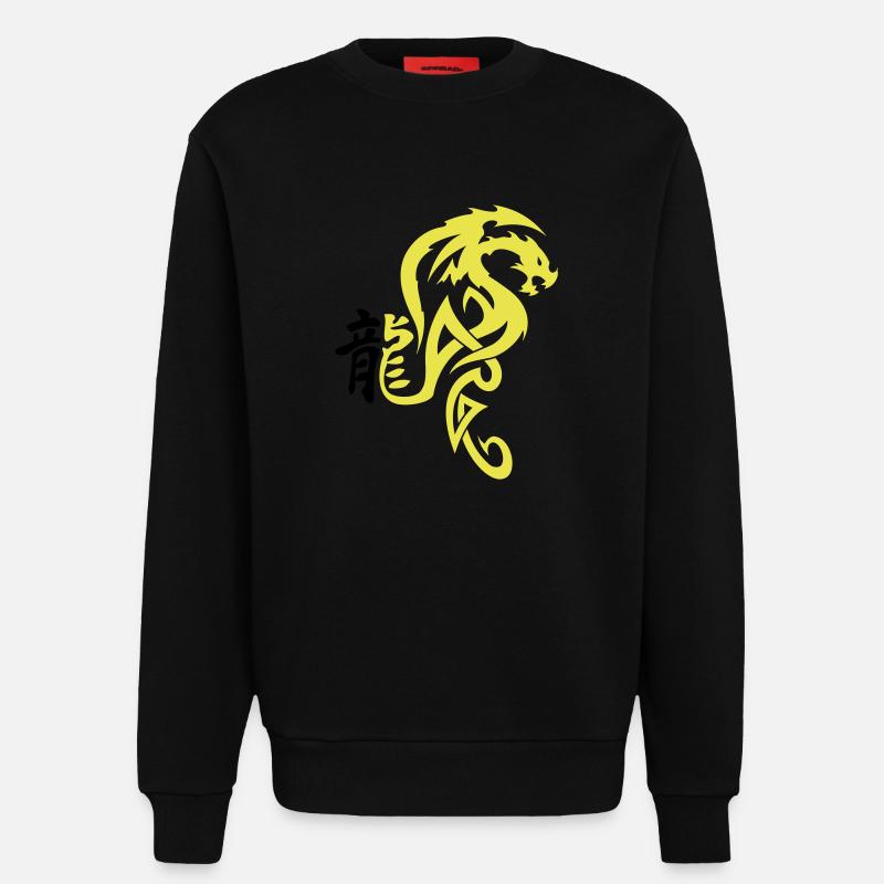 Drachen Tribal 2 - Sweatshirt - made by SPREAD  - SOLID BLACK