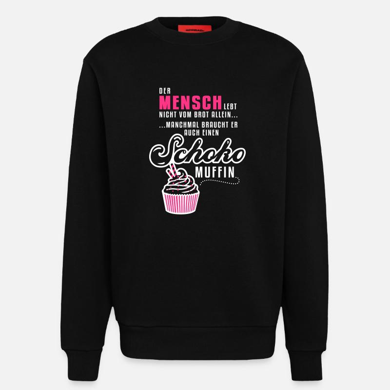 Schokolade - Muffin - Cupcake - sweet - 2C - Sweatshirt - made by SPREAD  - SOLID BLACK