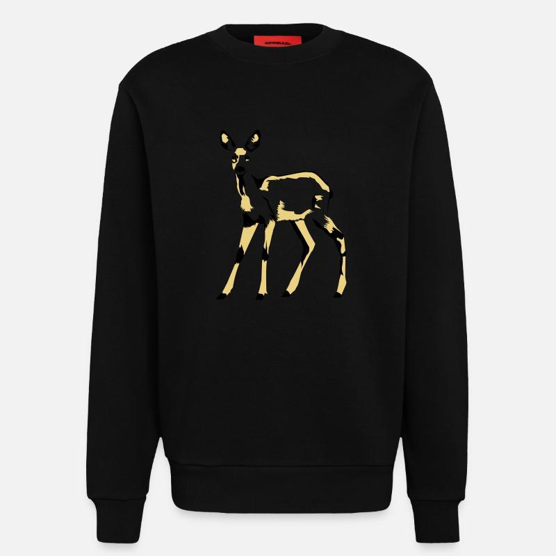 deer - Sweatshirt - made by SPREAD  - SOLID BLACK