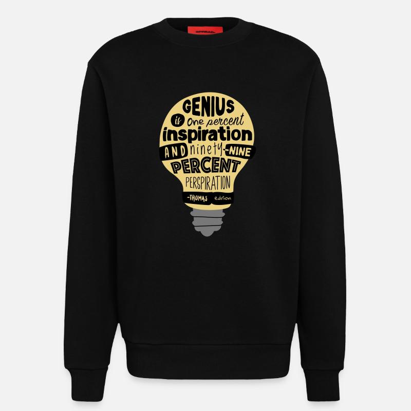 Zitat | Thomas Edison - Sweatshirt - made by SPREAD - SOLID BLACK