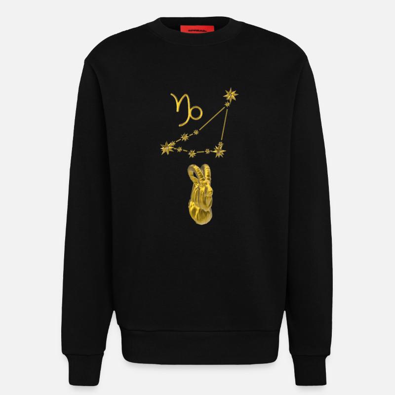 Sternbild Steinbock 3D, gold - Sweatshirt - made by SPREAD  - SOLID BLACK