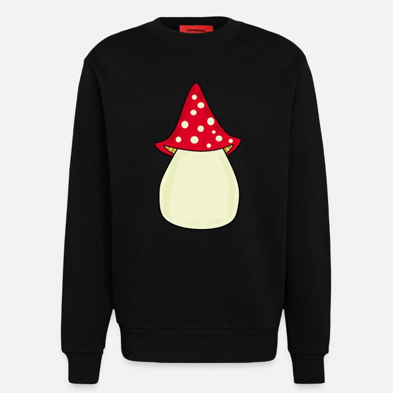 Mushroom Toadstool Pattern Personalizable Gift - Sweatshirt - made by SPREAD  - SOLID BLACK