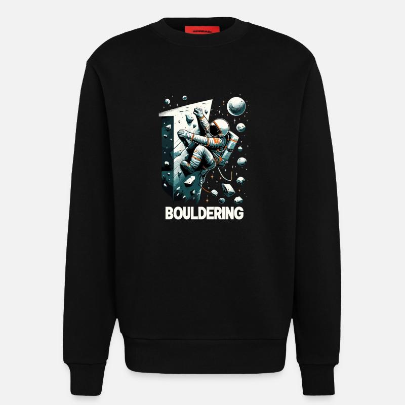 Bouldering Astronaut Spaceman Gift - Sweatshirt - made by SPREAD - SOLID BLACK