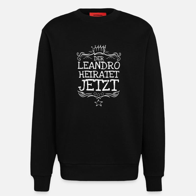 Gift for Leandro - Sweatshirt - made by SPREAD  - SOLID BLACK