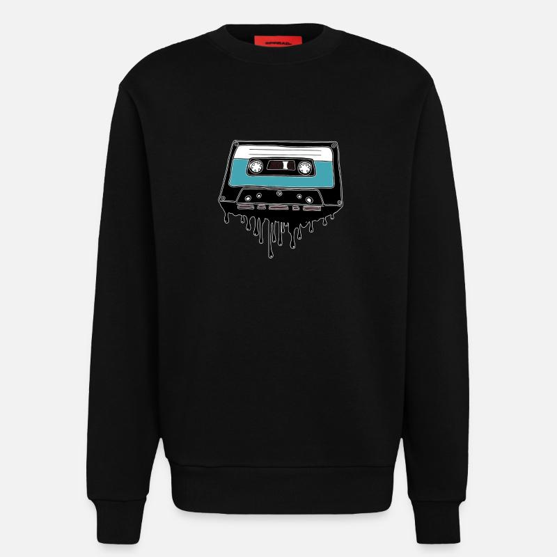 Kassette schmelzend 80's Motiv - Sweatshirt - made by SPREAD  - SOLID BLACK