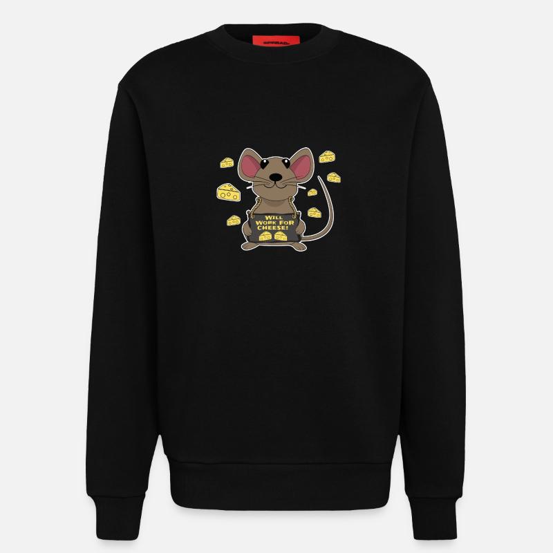 Funny mouse cheese - Sweatshirt - made by SPREAD  - SOLID BLACK