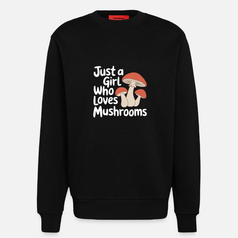 Champignons Champignons Champignon Champignon - Sweat bio décontracté fabriqué en UE - SOLID BLACK