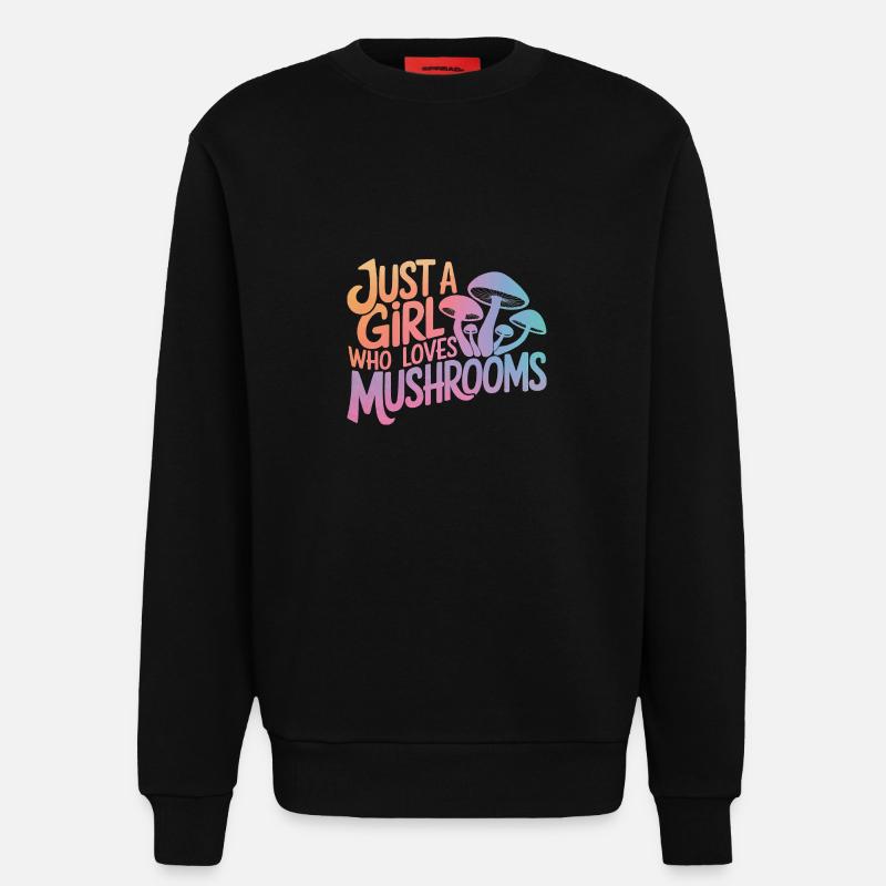 Champignons Champignons Champignon Champignon - Sweat bio décontracté fabriqué en UE - SOLID BLACK