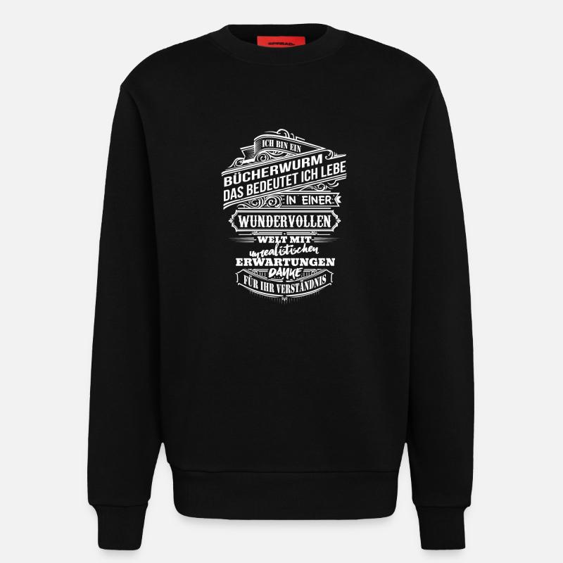 Ich bin ein Bücherwurm - Sweatshirt - made by SPREAD - SOLID BLACK