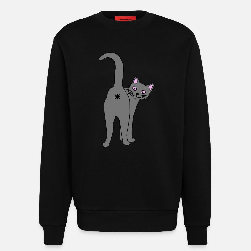Freche Katze - Sweatshirt - made by SPREAD - SOLID BLACK