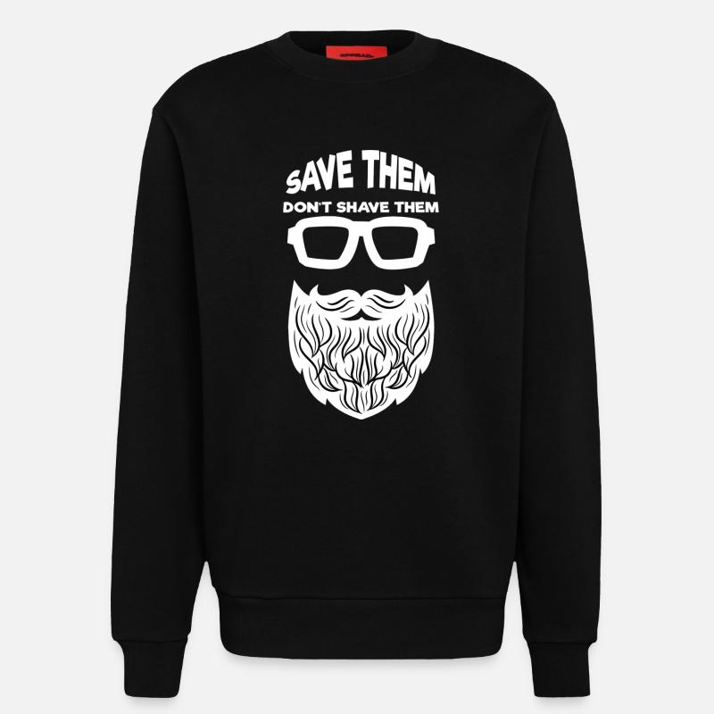 Bartfrisur Bart Rasieren Bartwuchs Statement - Sweatshirt - made by SPREAD - SOLID BLACK